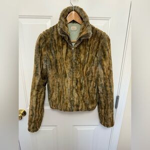 Women’s Ulla Johnson Brown Fur Coat With Lining Size P Designer Quiet Luxury